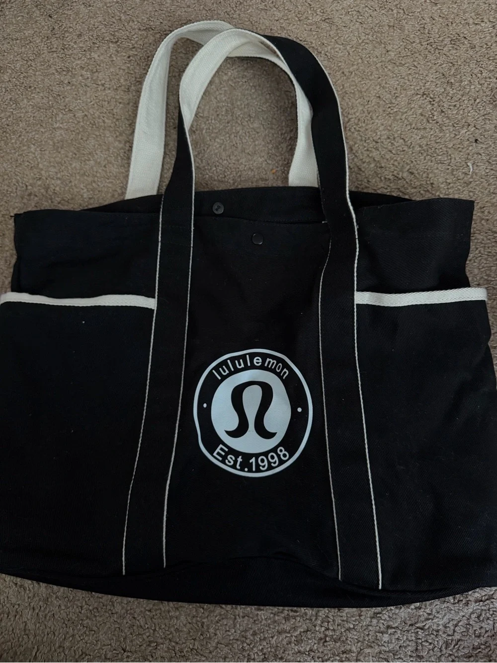 Lululemon Daily Multi-Pocket Canvas Tote Bag black